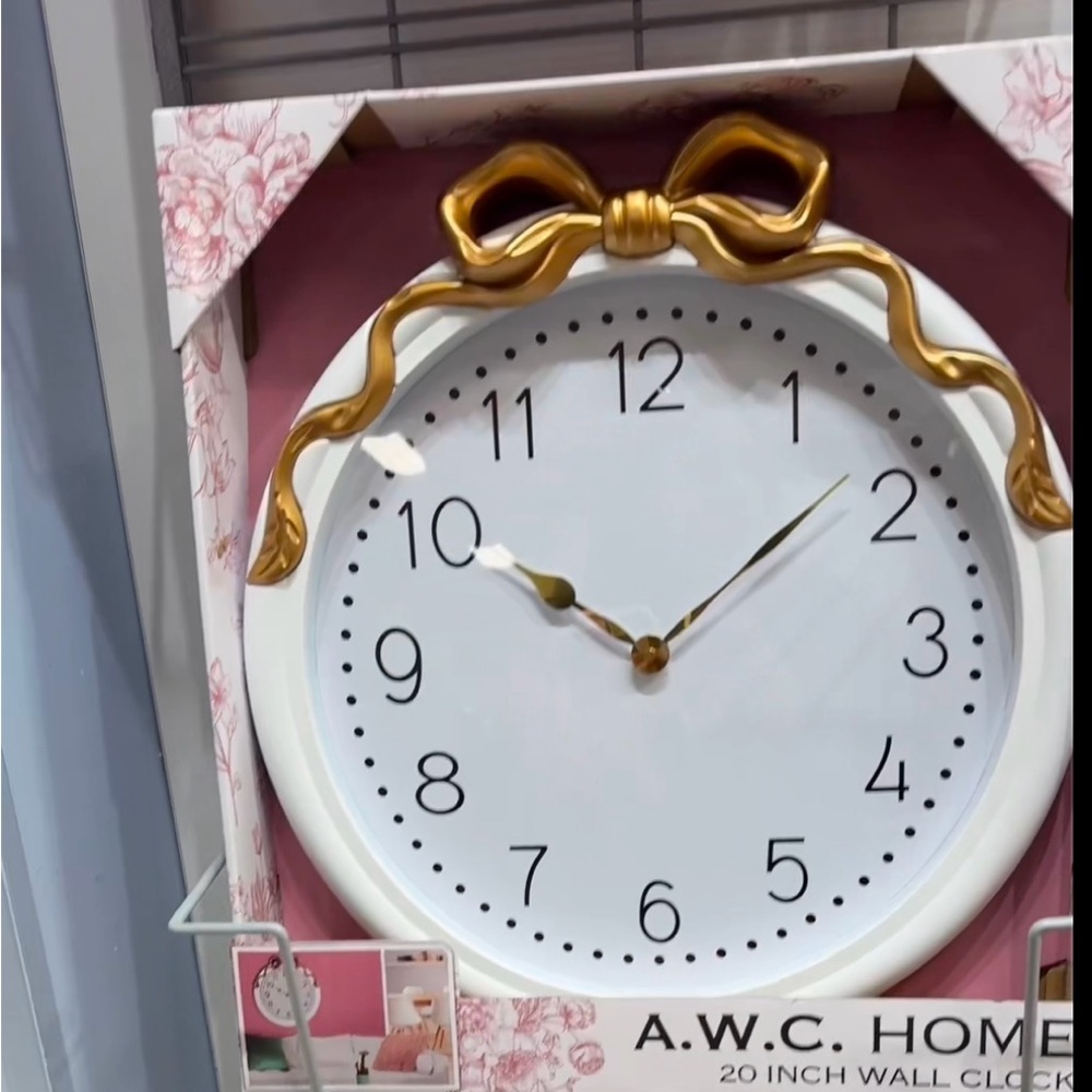White and Gold Wall Clock